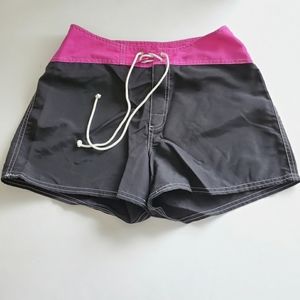 Blanc Noir black nylon athletic shorts running shorts women's size small